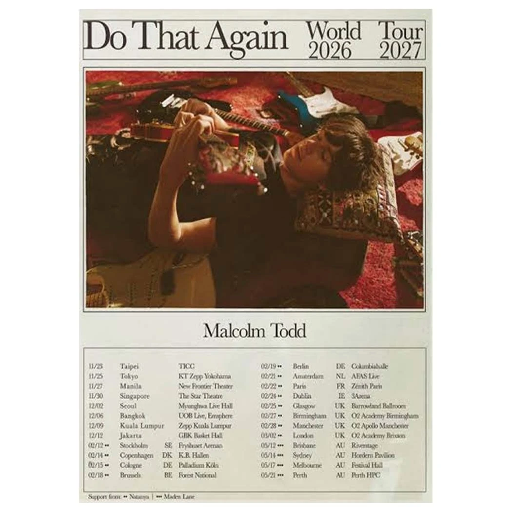 Malcolm Todd tour poster — 2026 & 2027